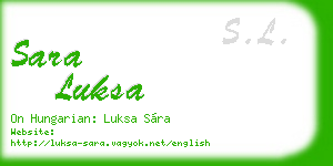 sara luksa business card